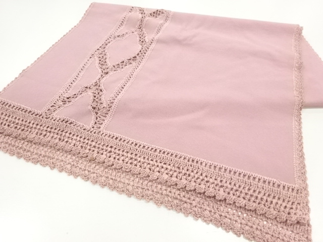JAPANESE KIMONO / RIBBON EMBROIDERY ABSTRACT FLORAL PATTERN SHAWL